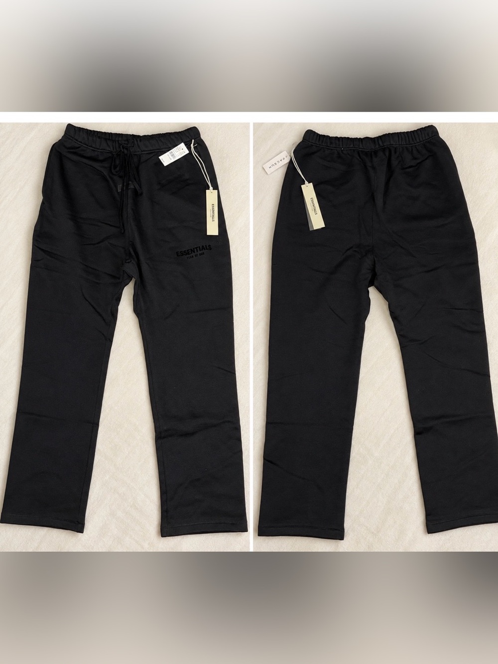 Essentials Black Logo Sweatpants S